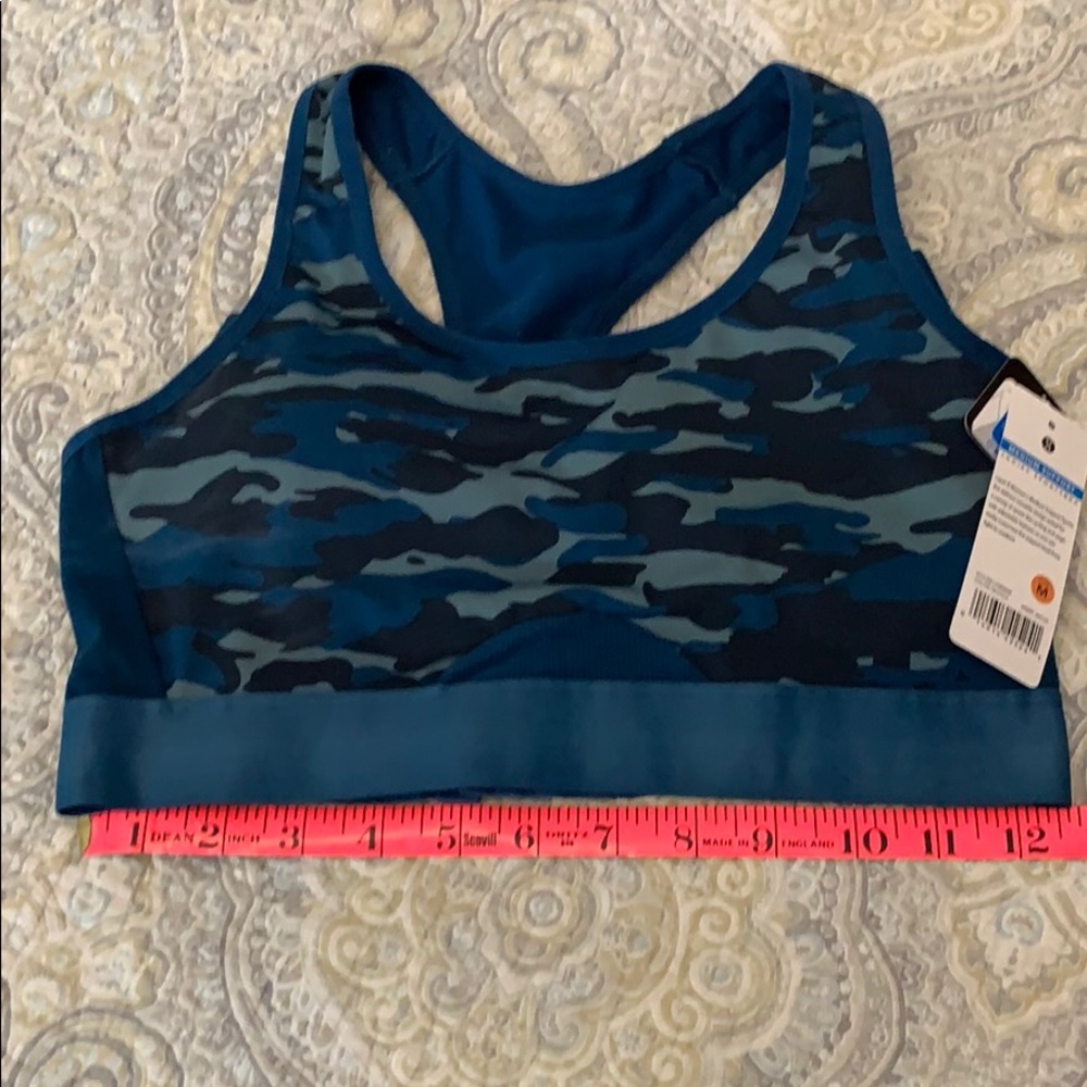 NEW Layer 8 Blue Camo Racerback Sports Bra M
